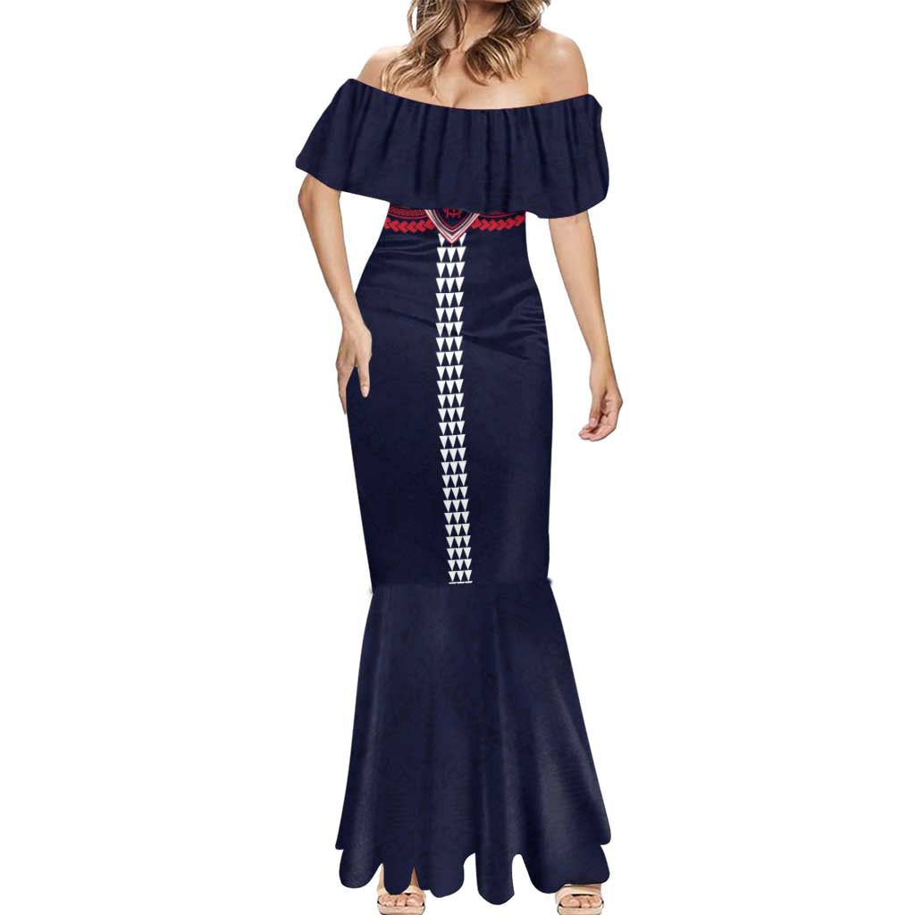 Personalized Melbourne Demons Mermaid Dress Polynesian Tribal Pattern Heritage Football