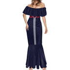 Personalized Melbourne Demons Mermaid Dress Polynesian Tribal Pattern Heritage Football