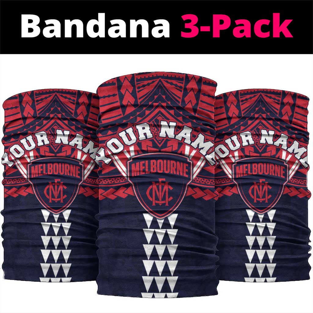 Personalized Melbourne Demons Neck Gaiter Polynesian Tribal Pattern Heritage Football
