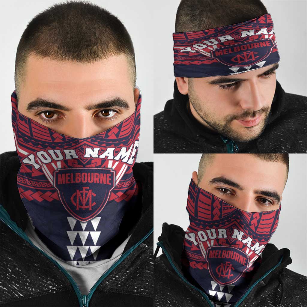 Personalized Melbourne Demons Neck Gaiter Polynesian Tribal Pattern Heritage Football