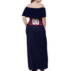 Personalized Melbourne Demons Off Shoulder Maxi Dress Polynesian Tribal Pattern Heritage Football