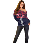 Personalized Melbourne Demons Off Shoulder Sweater Polynesian Tribal Pattern Heritage Football