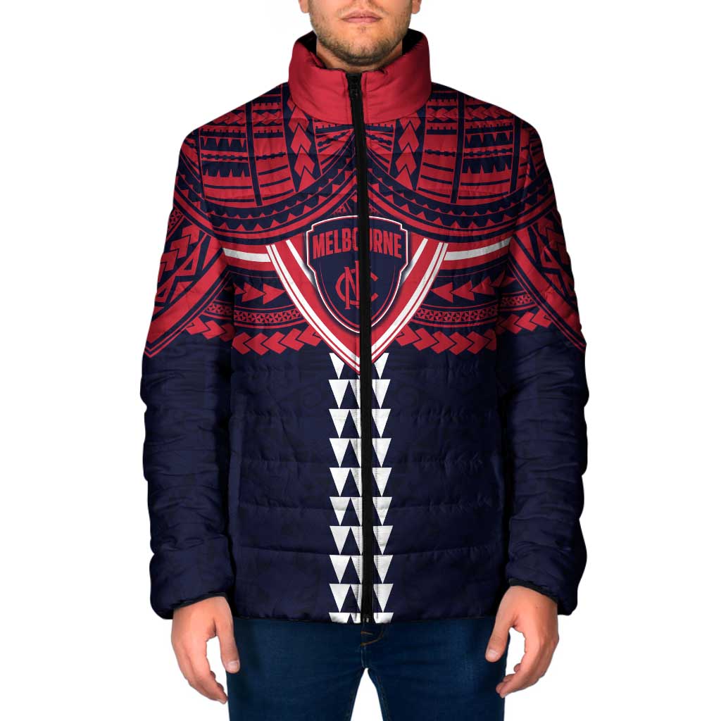 Personalized Melbourne Demons Padded Jacket Polynesian Tribal Pattern Heritage Football