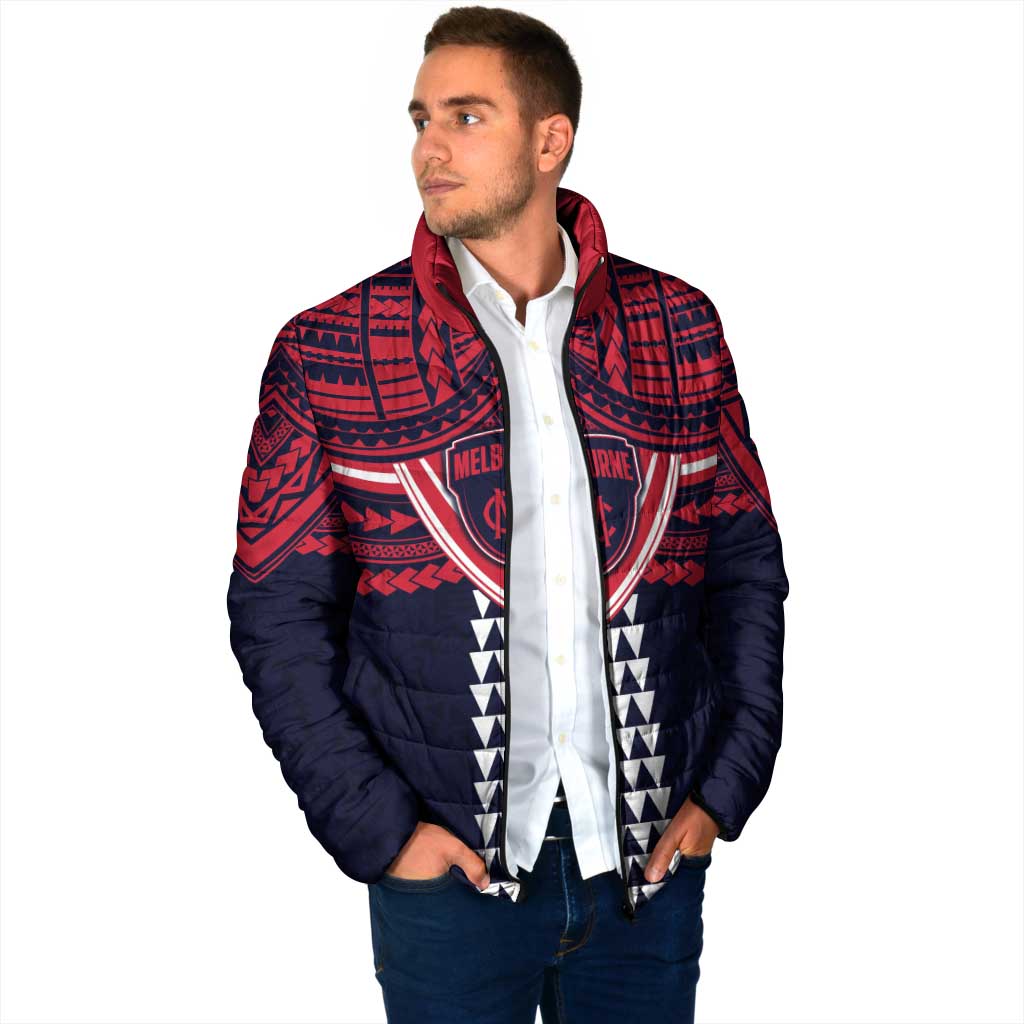 Personalized Melbourne Demons Padded Jacket Polynesian Tribal Pattern Heritage Football