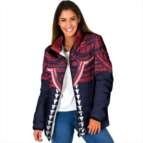 Personalized Melbourne Demons Padded Jacket Polynesian Tribal Pattern Heritage Football