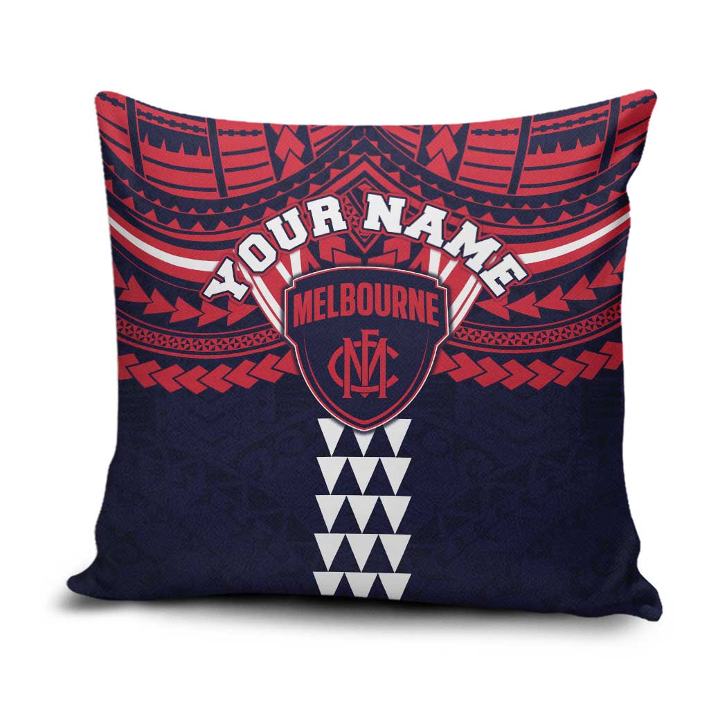 Personalized Melbourne Demons Pillow Cover Polynesian Tribal Pattern Heritage Football