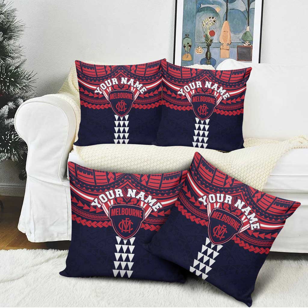Personalized Melbourne Demons Pillow Cover Polynesian Tribal Pattern Heritage Football