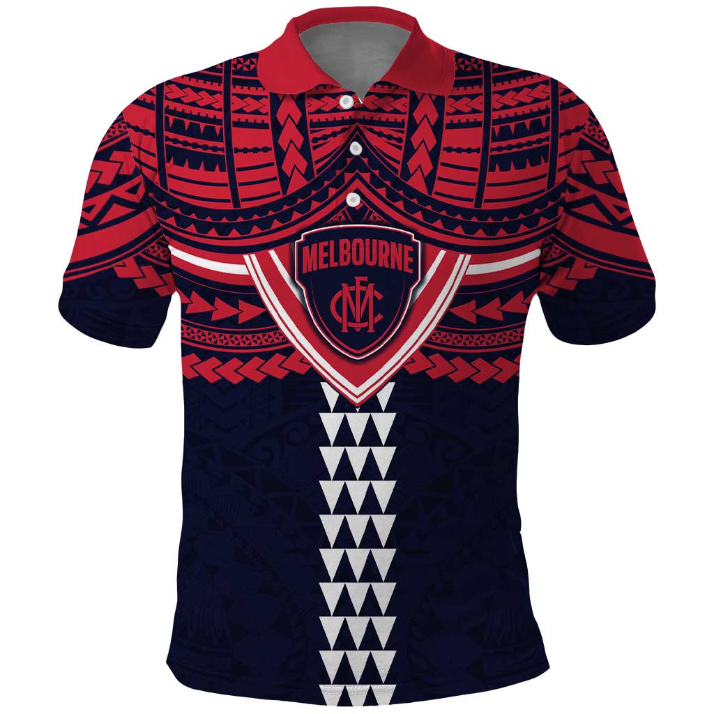 Personalized Melbourne Demons Polo Shirt Polynesian Tribal Pattern Heritage Football