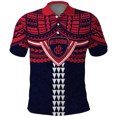 Personalized Melbourne Demons Polo Shirt Polynesian Tribal Pattern Heritage Football