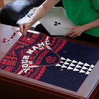 Personalized Melbourne Demons Puzzle Polynesian Tribal Pattern Heritage Football