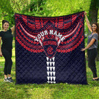 Personalized Melbourne Demons Quilt Polynesian Tribal Pattern Heritage Football