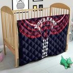 Personalized Melbourne Demons Quilt Polynesian Tribal Pattern Heritage Football