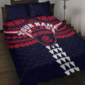 Personalized Melbourne Demons Quilt Bed Set Polynesian Tribal Pattern Heritage Football