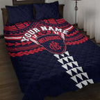 Personalized Melbourne Demons Quilt Bed Set Polynesian Tribal Pattern Heritage Football