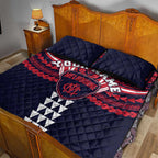 Personalized Melbourne Demons Quilt Bed Set Polynesian Tribal Pattern Heritage Football