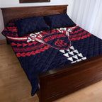 Personalized Melbourne Demons Quilt Bed Set Polynesian Tribal Pattern Heritage Football
