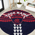 Personalized Melbourne Demons Round Carpet Polynesian Tribal Pattern Heritage Football