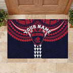 Personalized Melbourne Demons Rubber Doormat Polynesian Tribal Pattern Heritage Football