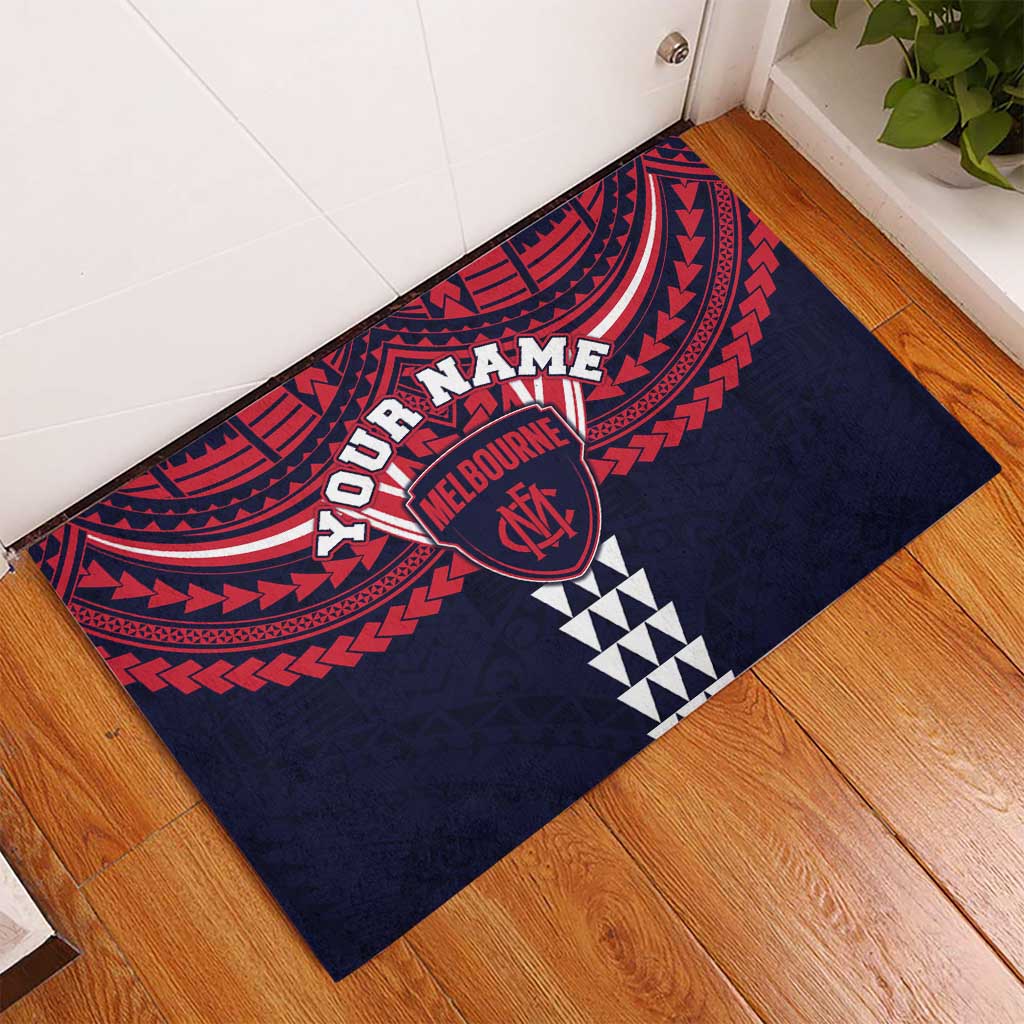 Personalized Melbourne Demons Rubber Doormat Polynesian Tribal Pattern Heritage Football