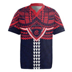 Personalized Melbourne Demons Rugby Jersey Polynesian Tribal Pattern Heritage Football
