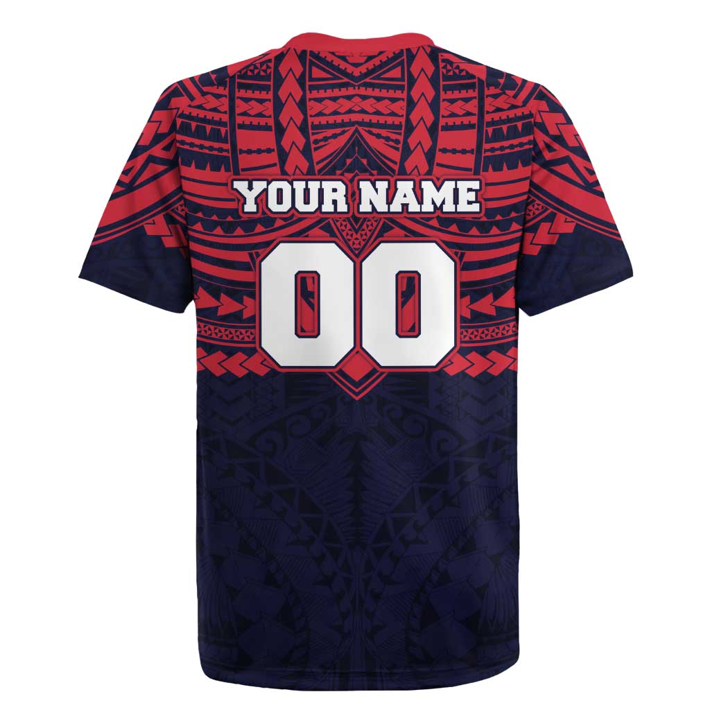 Personalized Melbourne Demons Rugby Jersey Polynesian Tribal Pattern Heritage Football