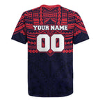 Personalized Melbourne Demons Rugby Jersey Polynesian Tribal Pattern Heritage Football