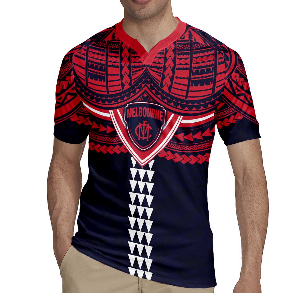 Personalized Melbourne Demons Rugby Jersey Polynesian Tribal Pattern Heritage Football