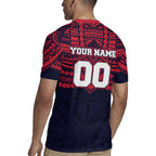 Personalized Melbourne Demons Rugby Jersey Polynesian Tribal Pattern Heritage Football