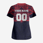 Personalized Melbourne Demons Scrub Top Polynesian Tribal Pattern Heritage Football