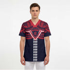 Personalized Melbourne Demons Scrub Top Polynesian Tribal Pattern Heritage Football