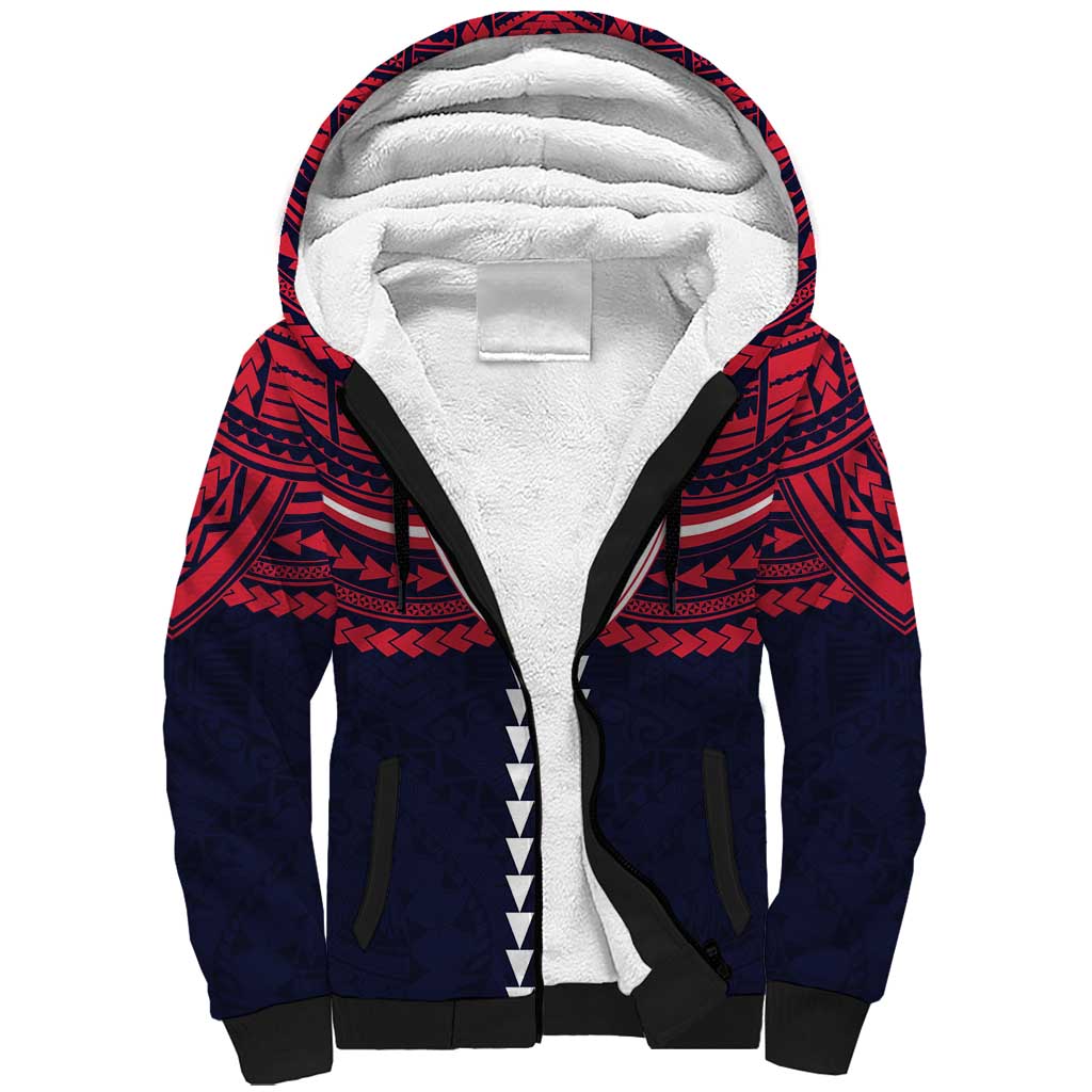 Personalized Melbourne Demons Sherpa Hoodie Polynesian Tribal Pattern Heritage Football