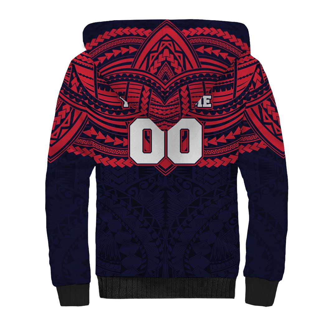 Personalized Melbourne Demons Sherpa Hoodie Polynesian Tribal Pattern Heritage Football