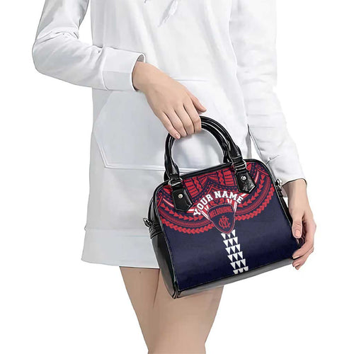 Personalized Melbourne Demons Shoulder Handbag Polynesian Tribal Pattern Heritage Football