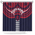 Personalized Melbourne Demons Shower Curtain Polynesian Tribal Pattern Heritage Football