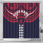 Personalized Melbourne Demons Shower Curtain Polynesian Tribal Pattern Heritage Football