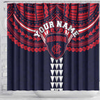 Personalized Melbourne Demons Shower Curtain Polynesian Tribal Pattern Heritage Football
