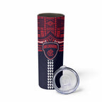 Personalized Melbourne Demons Skinny Tumbler Polynesian Tribal Pattern Heritage Football