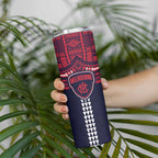 Personalized Melbourne Demons Skinny Tumbler Polynesian Tribal Pattern Heritage Football