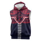 Personalized Melbourne Demons Sleeveless Hoodie Polynesian Tribal Pattern Heritage Football