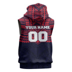 Personalized Melbourne Demons Sleeveless Hoodie Polynesian Tribal Pattern Heritage Football