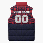 Personalized Melbourne Demons Sleeveless Puffer Jacket Polynesian Tribal Pattern Heritage Football