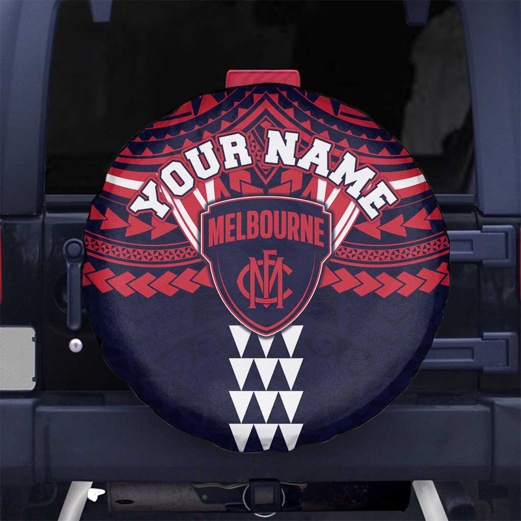 Personalized Melbourne Demons Spare Tire Cover Polynesian Tribal Pattern Heritage Football