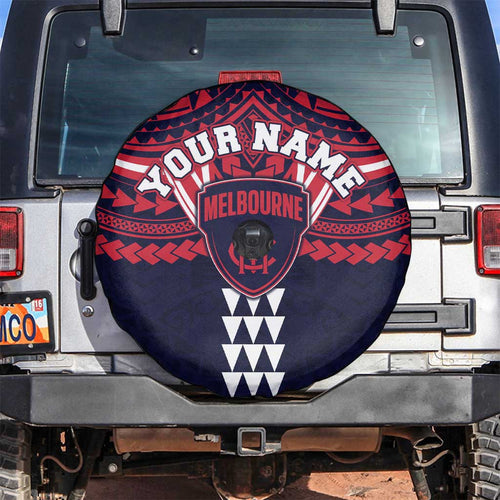 Personalized Melbourne Demons Spare Tire Cover Polynesian Tribal Pattern Heritage Football