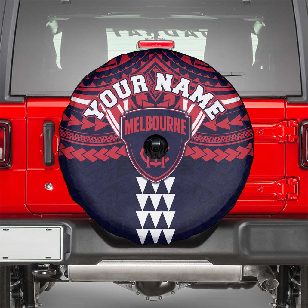Personalized Melbourne Demons Spare Tire Cover Polynesian Tribal Pattern Heritage Football