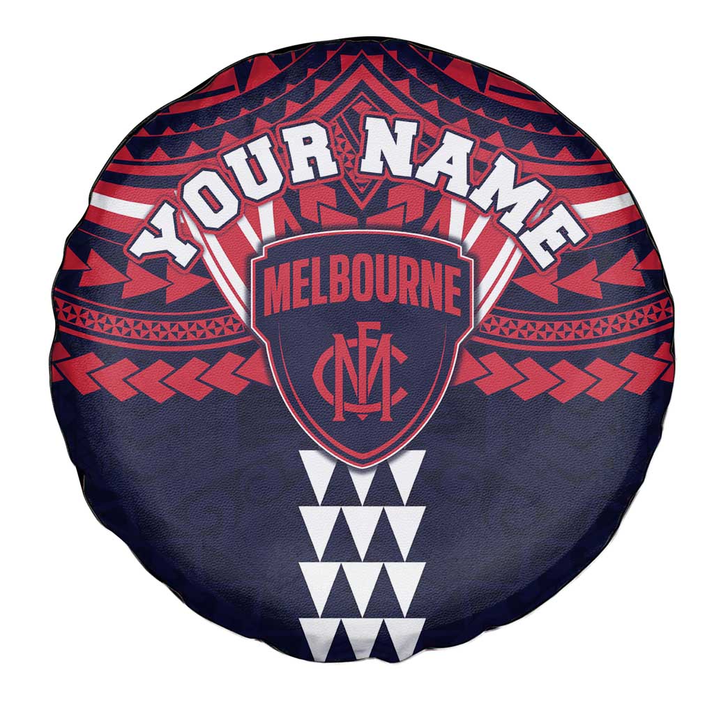 Personalized Melbourne Demons Spare Tire Cover Polynesian Tribal Pattern Heritage Football