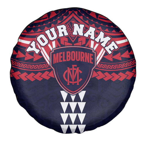 Personalized Melbourne Demons Spare Tire Cover Polynesian Tribal Pattern Heritage Football