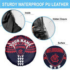 Personalized Melbourne Demons Spare Tire Cover Polynesian Tribal Pattern Heritage Football