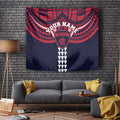 Personalized Melbourne Demons Tapestry Polynesian Tribal Pattern Heritage Football
