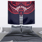 Personalized Melbourne Demons Tapestry Polynesian Tribal Pattern Heritage Football