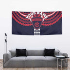 Personalized Melbourne Demons Tapestry Polynesian Tribal Pattern Heritage Football